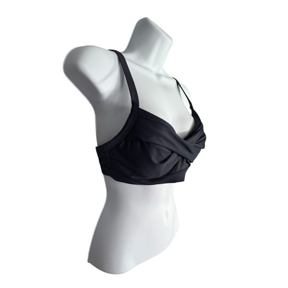 Athleta Navy Blue Bikini Swim Top 34 B/C Twist Front Adjustable Straps Bra Lined - Picture 3 of 11